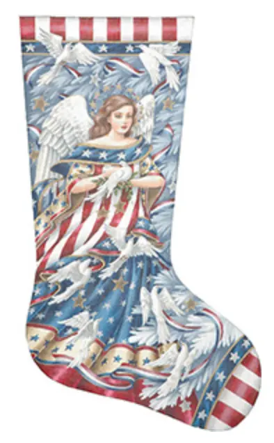 Ttaxs357 Patriotic Angel Stocking 1
