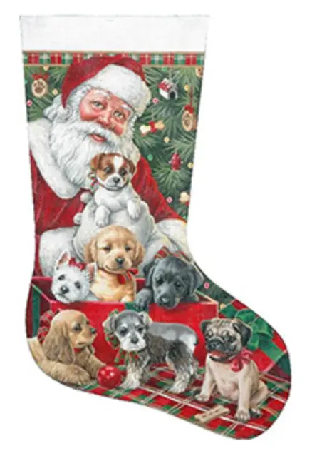 Ttaxs364 Christmas Puppies Stocking 1