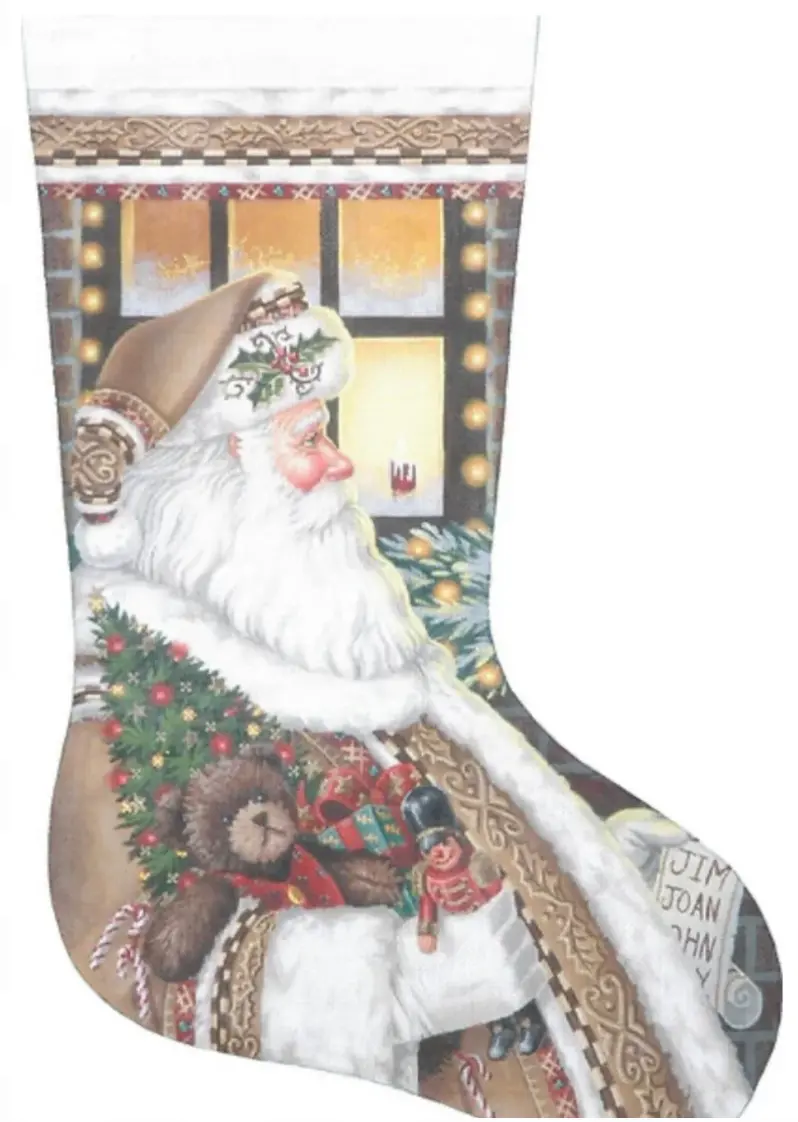 Ttaxs377 Santa On The Job Stocking 1