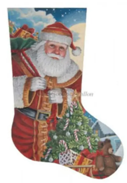 Ttaxs421 Moonlit Santa Stocking 1