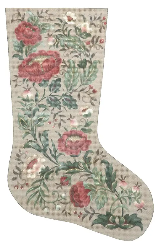 Ttaxs273 Christmas Floral Stocking 1