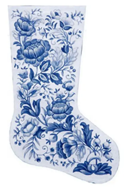 Ttaxs320 Blue Floral Stocking 1