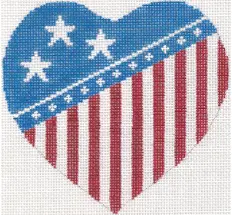 272 Flag Heart Ornament 1