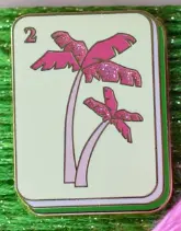 Pink Palm Tree Mahjong Tile Needle Minder 1