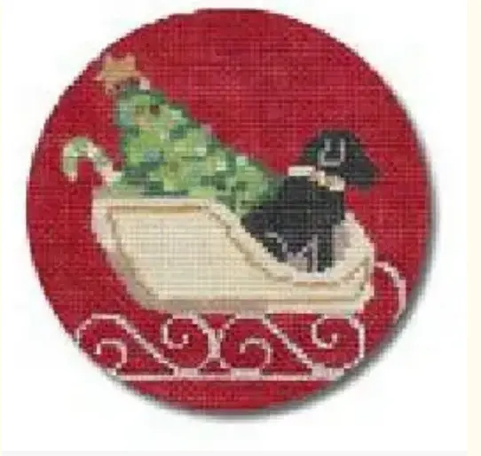Lm-Xo25 Black Lab And Tree In Sled 1