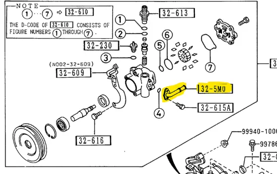 1999-2005 Mazda Miata Nb Power Steering Pump Suction Pipe N002-32-5M0a 1