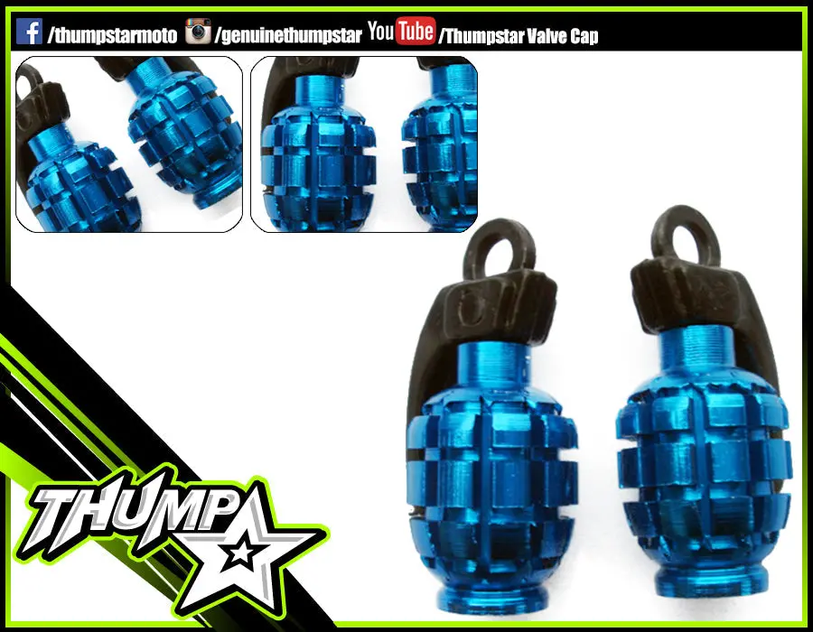 7223 | Bling Valve Cap | Grenade Blue 1