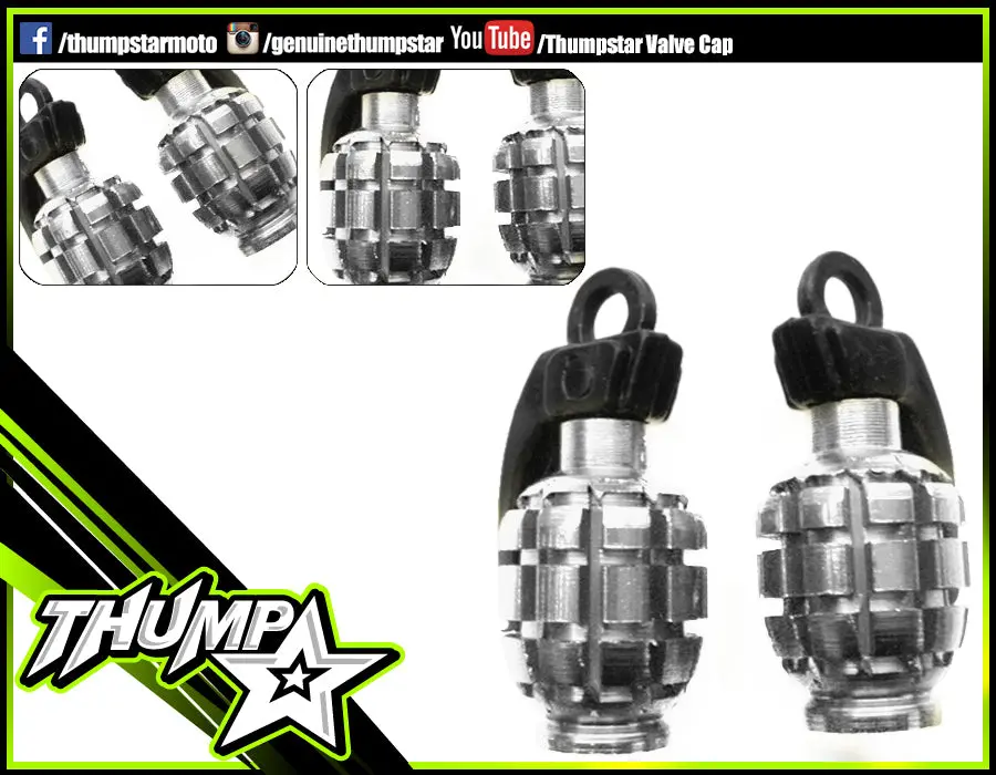 7225 | Bling Valve Cap | Grenade Silver 1