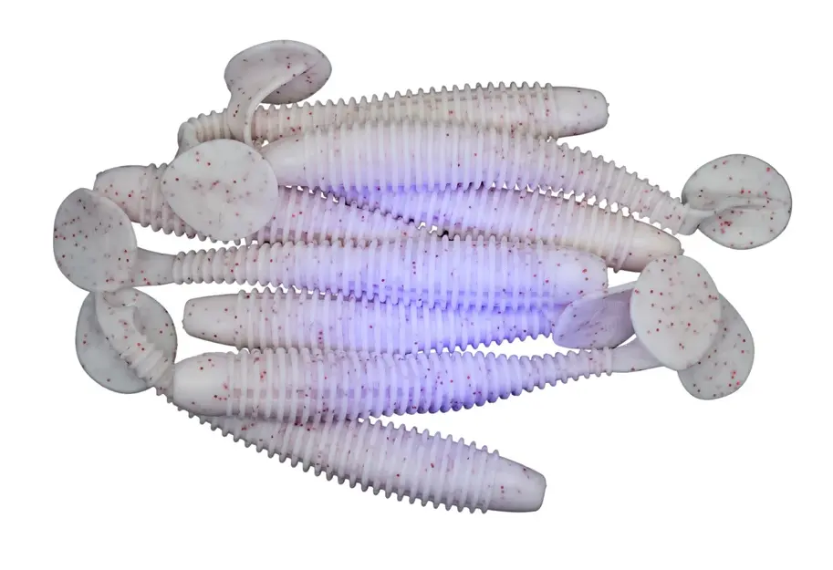 Battlestar 5" Rib Bait Uv White/Red Flake 8Pcs 1