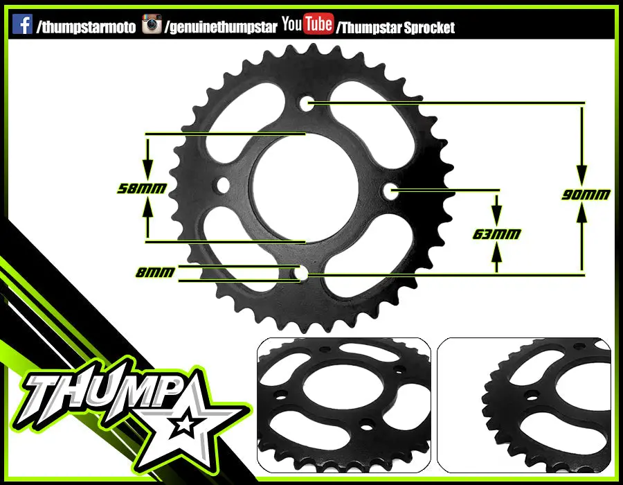 7524 | Rear Sprocket | 420 X 37T | Fits Crf50, 70Cc, 88Cc 1