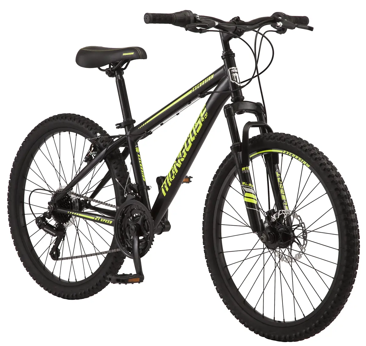 Excursion Mountain Bike, 24-Inch Wheel, 21 Speeds, Black / Yellow 1
