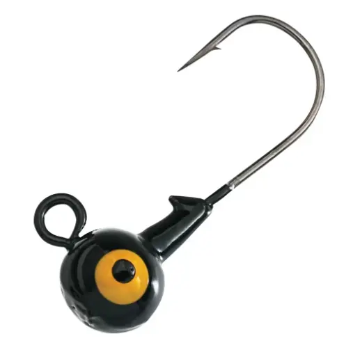 Jig Head 1/8Th Ounce Black With Yellow Eyes (10 Ct) 1