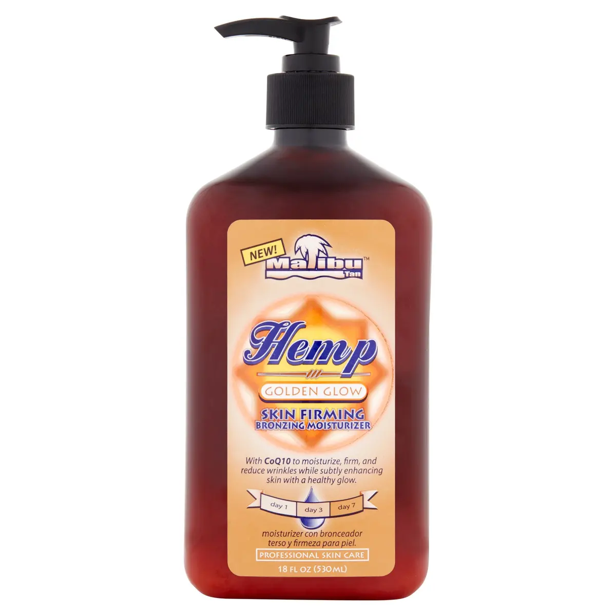 Malibu Tan Hemp Skin Firming & Bronzing Body Moisturizer, Golden Glow, 18 Fl Oz 1