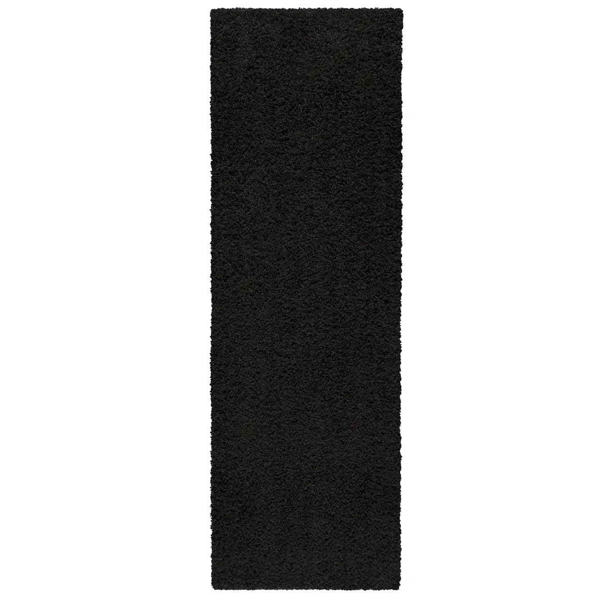 Mainstays Solid Casual Black Shag Runner Rug, 1'9"X5' 1