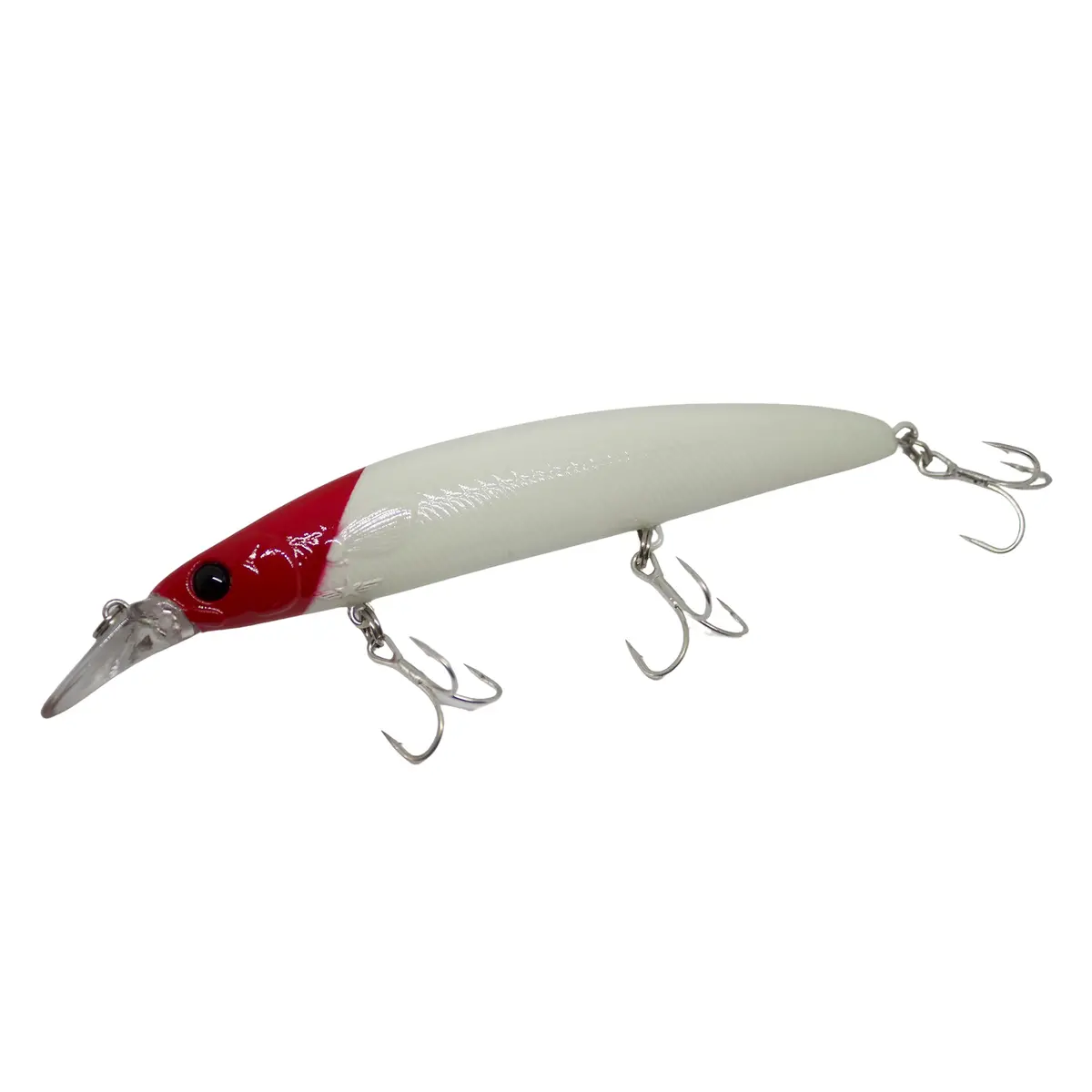 Battlestar 115Mm Halibut Jerk-Bait Red Head/White 1