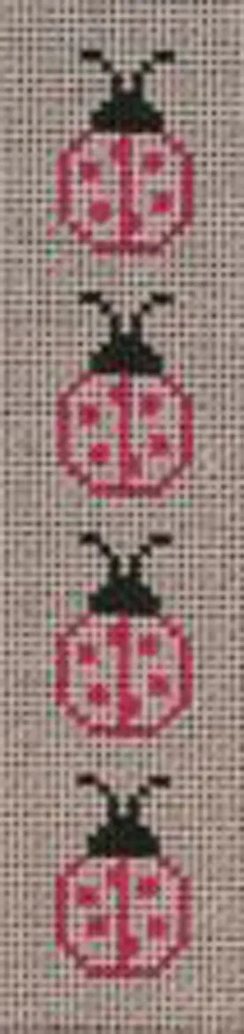 Bkm200 Pink Ladybugs On White Bookmark/Key Fob 1