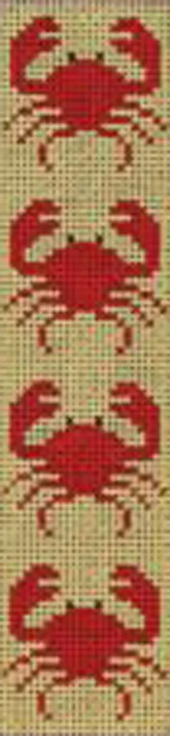 Bkm207 Red Crabs On Yellow Bookmark/Key Fob 1
