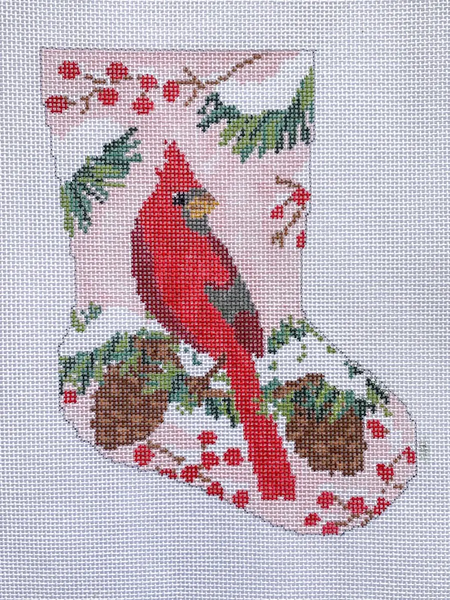 Bs07 Christmas Cardinal Mini Stocking 1