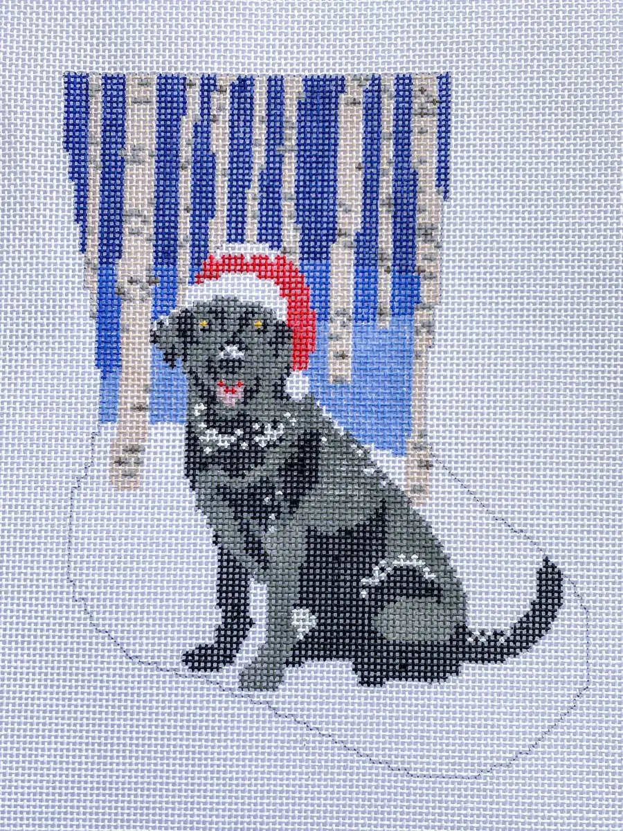 Bs13 Winter Frolic Black Lab Mini Stocking 1