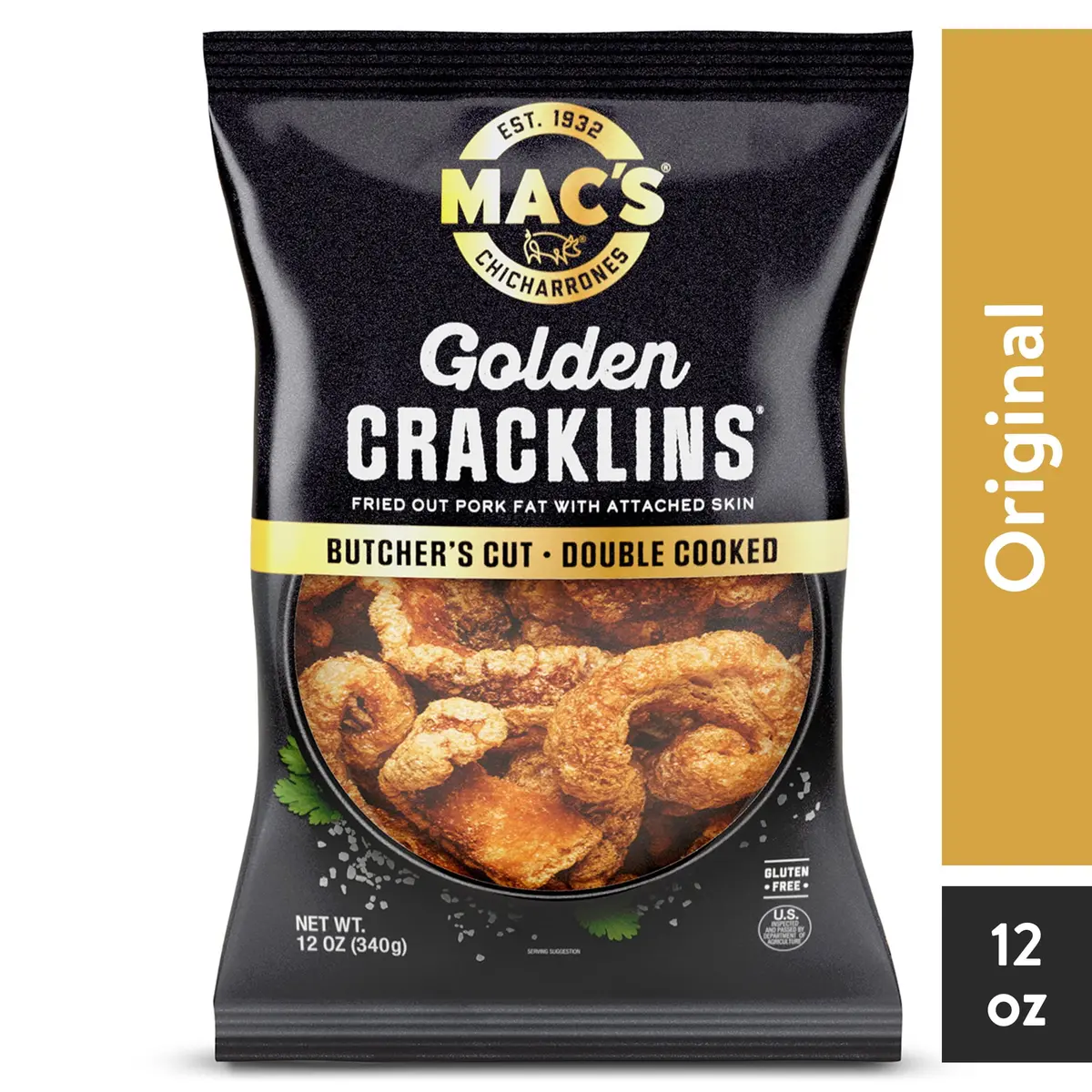 Macs Golden Cracklins 12Oz Party Size 1