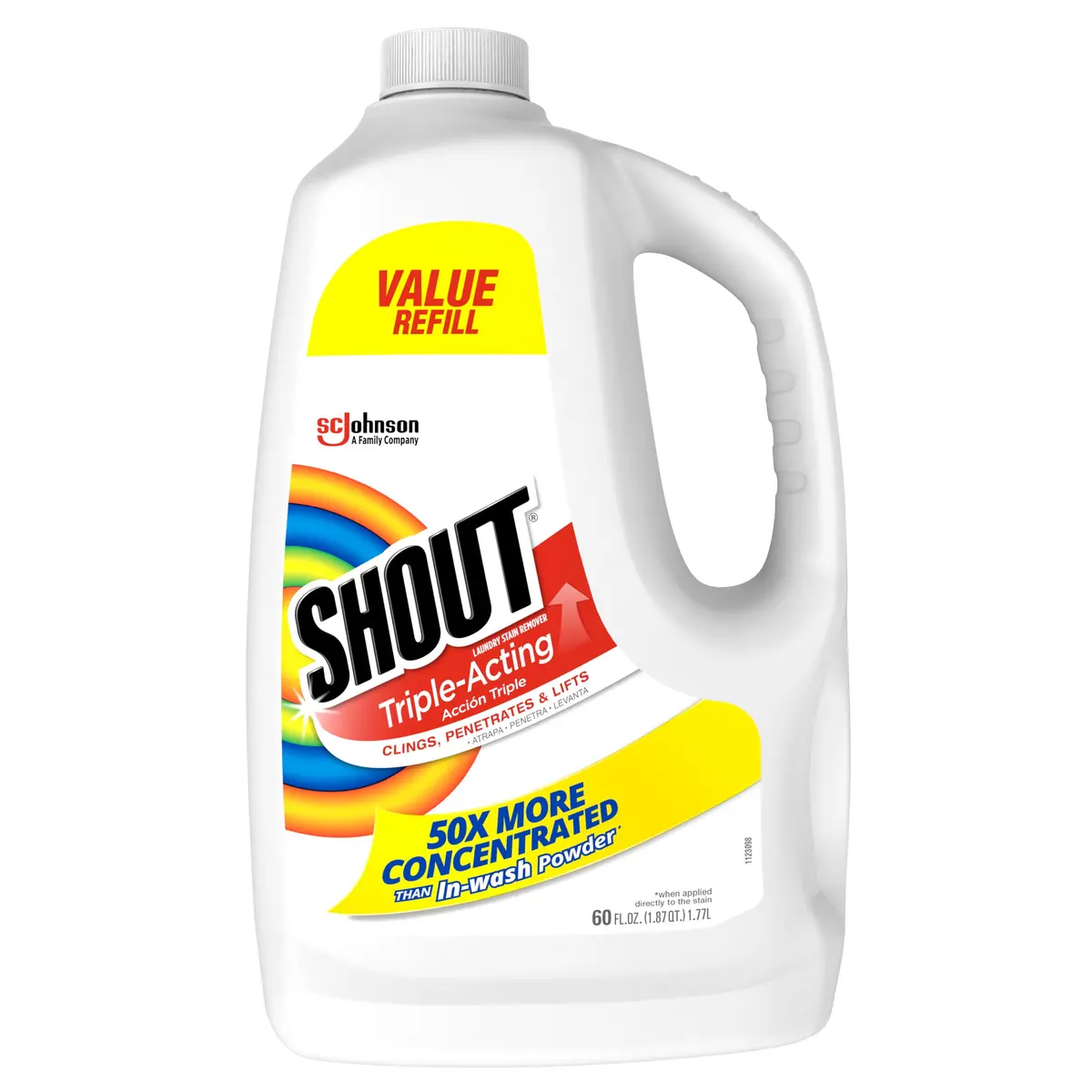Shout Triple-Acting Refill, Laundry Stain Remover, 60 Ounce 1