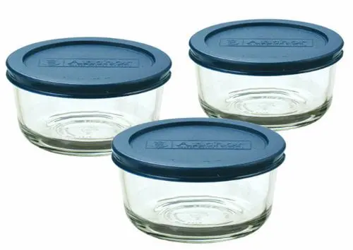 Anchor Hocking 6 Piece 2 Cup Round Glass Value Pack, Food Storage Set 1