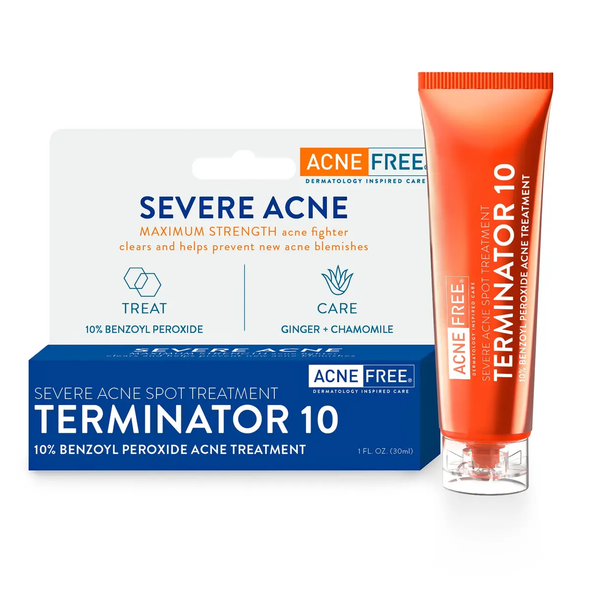 Acne Free Terminator 10 Acne Spot Treatment With Benzoyl Peroxide 10% 1 Oz 1