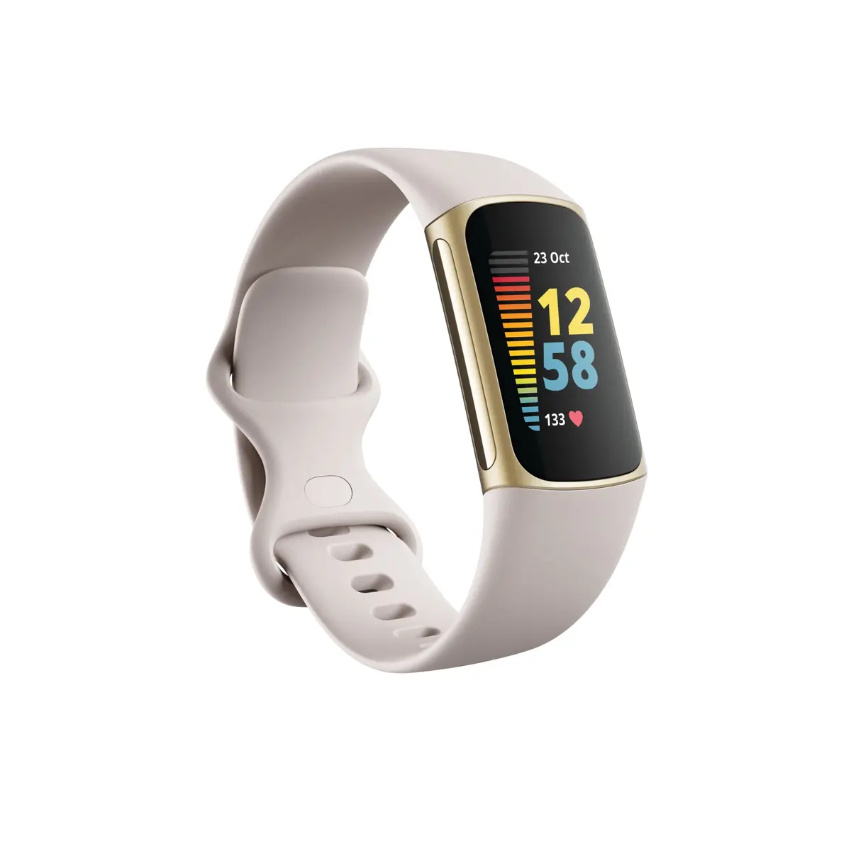 Fitbit Charge 5 Fitness Tracker - Lunar White/Soft Gold Stainless Steel 1