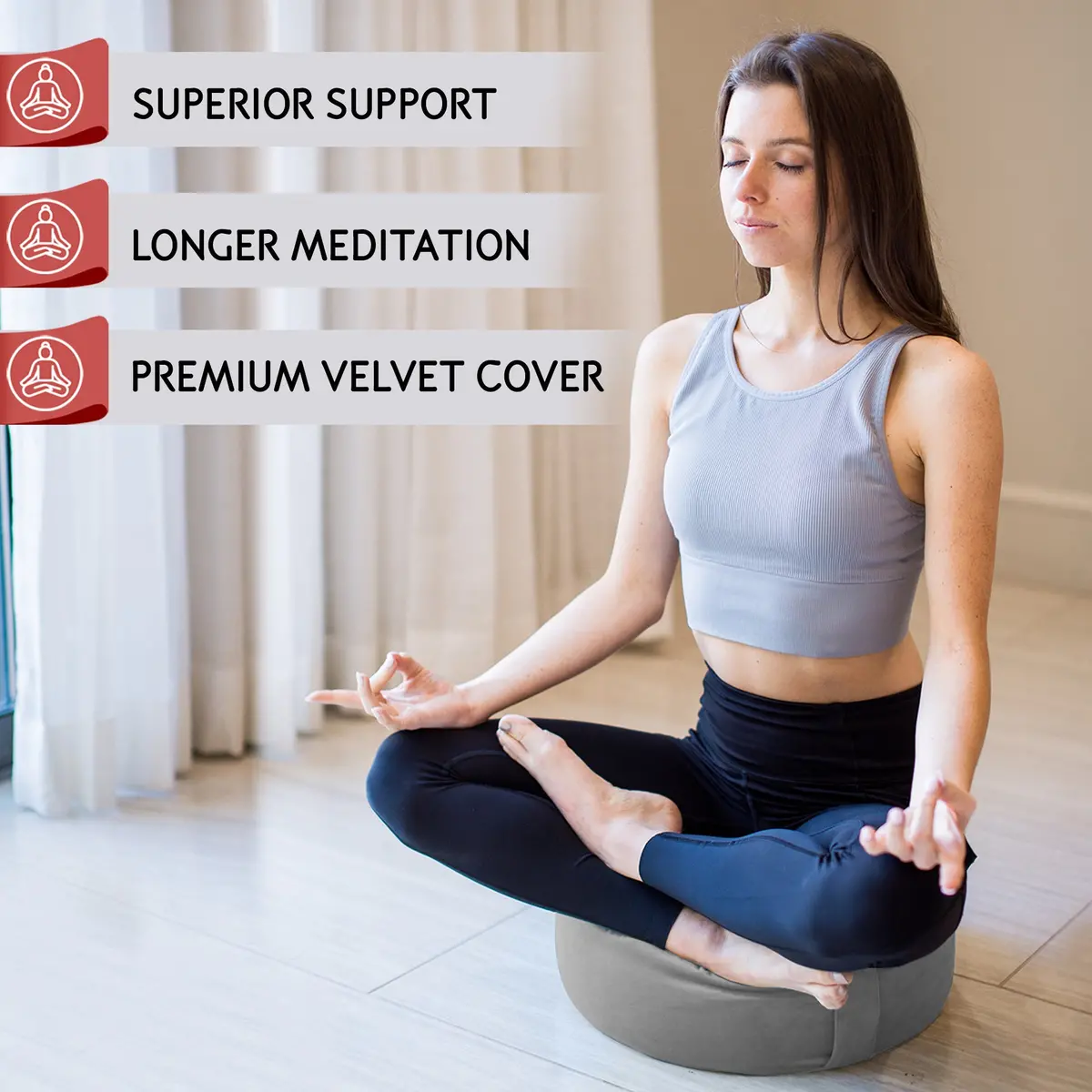 Yoga Round Meditation Cushion Floor Support Pillow 1