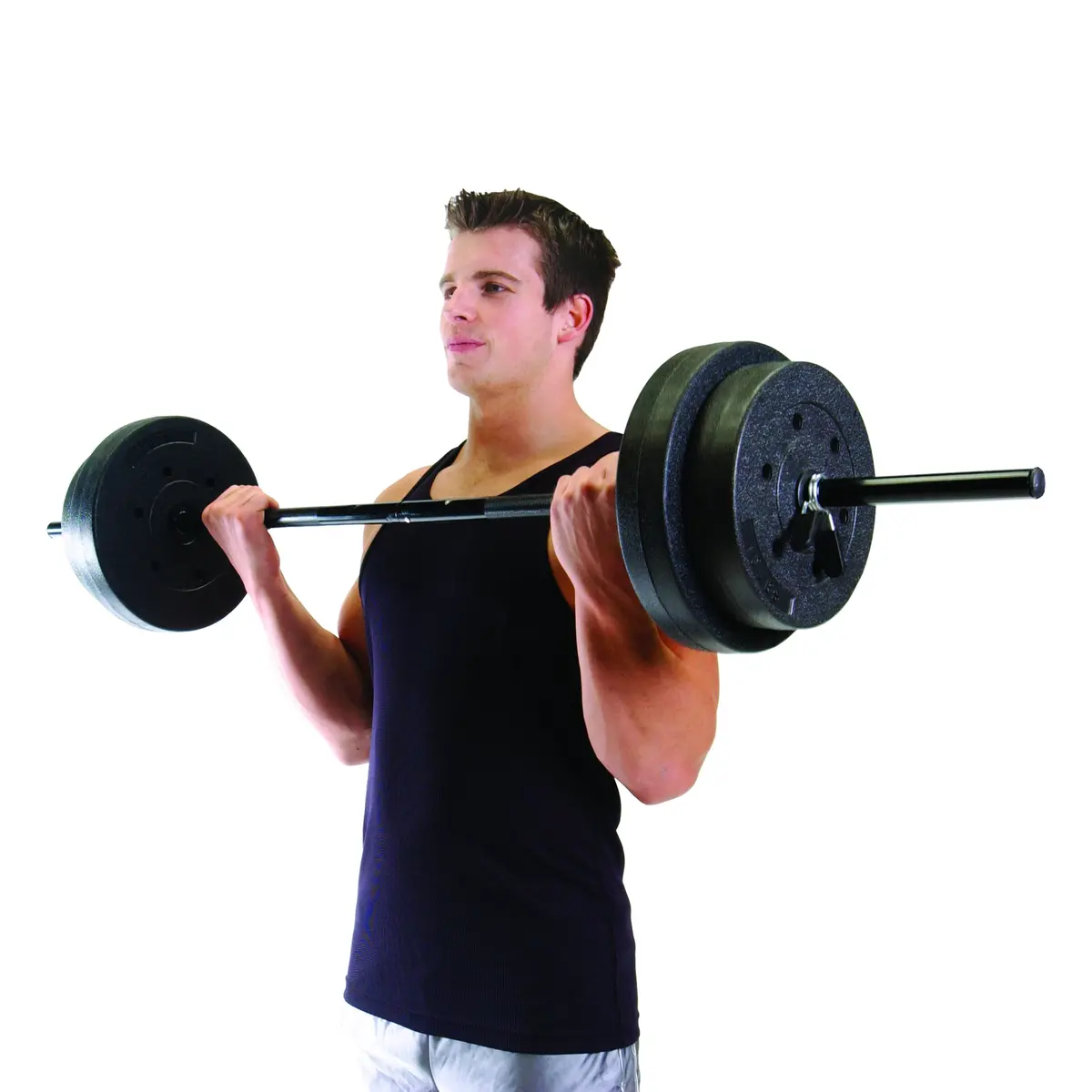 Barbell 100 Lb Vinyl Weight Set With Bar 1