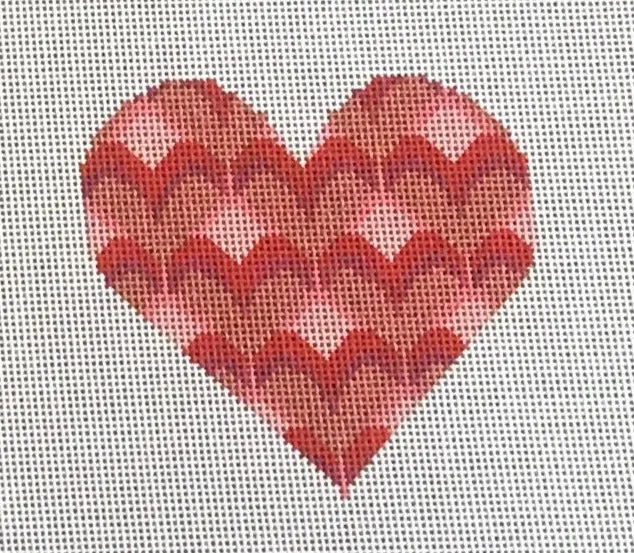 Tm-31 Bargello Hearts In Heart - Pink And Red 1