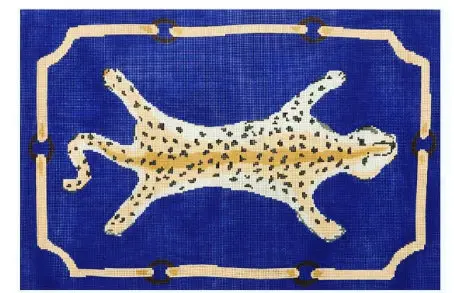Dg-2D-B Leopard Pillow - Blue 1