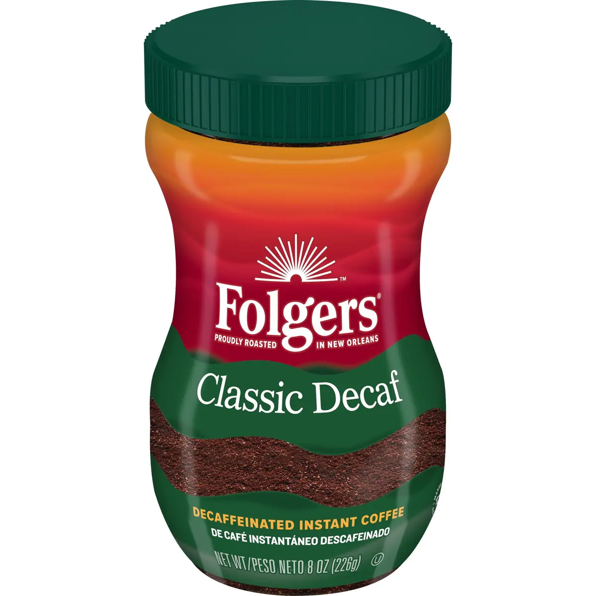 Folgers 20630 8 Oz. Decaf Classic, Instant Coffee Crystals New 1
