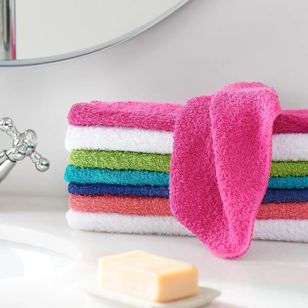 Cotton Washcloth Bundle Collection, 24 Pack, True Bright 1
