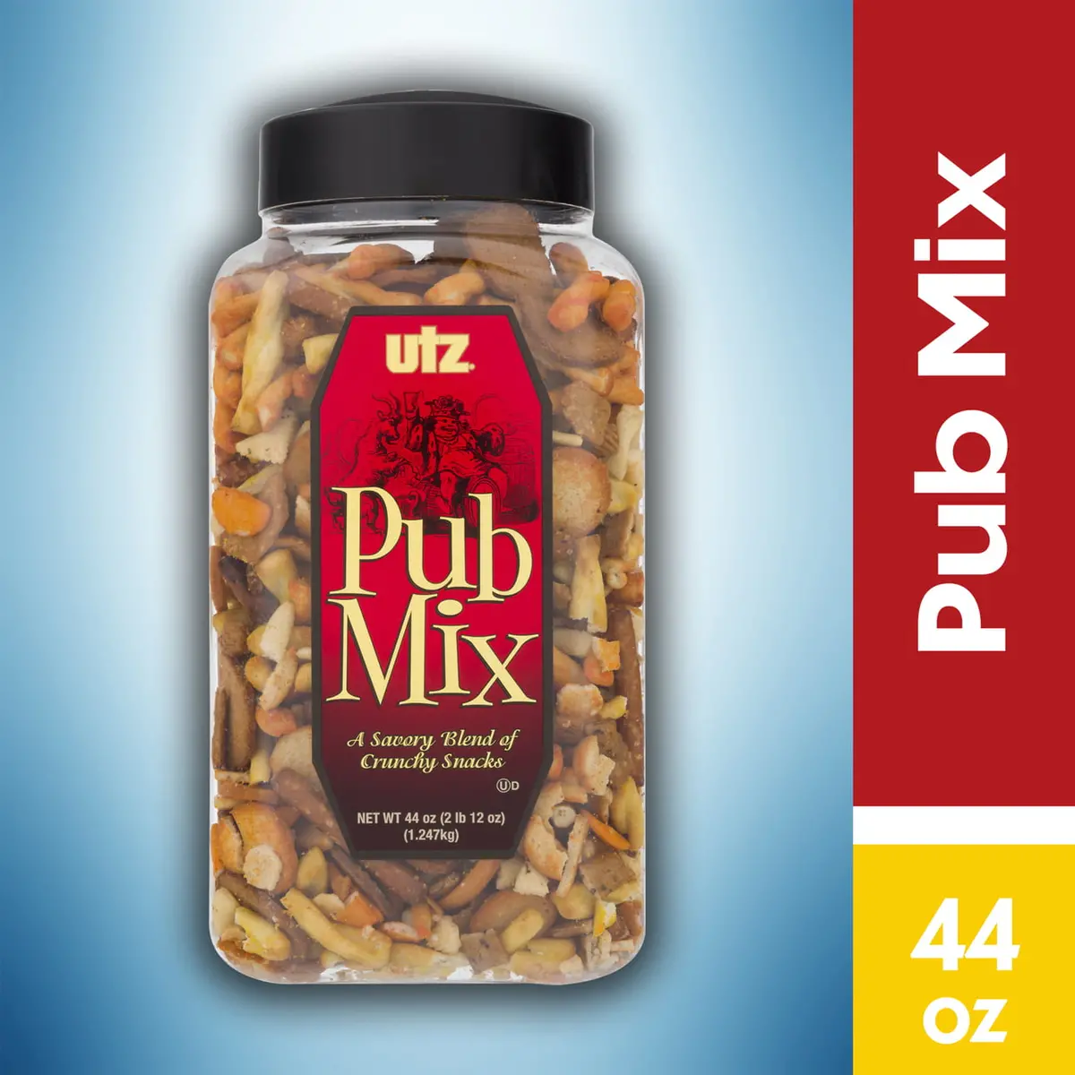 Utz Pub Mix Barrel, 44 Oz (2.75 Lb) Savory Blend Of Crunchy Snack Mix Flavors 1