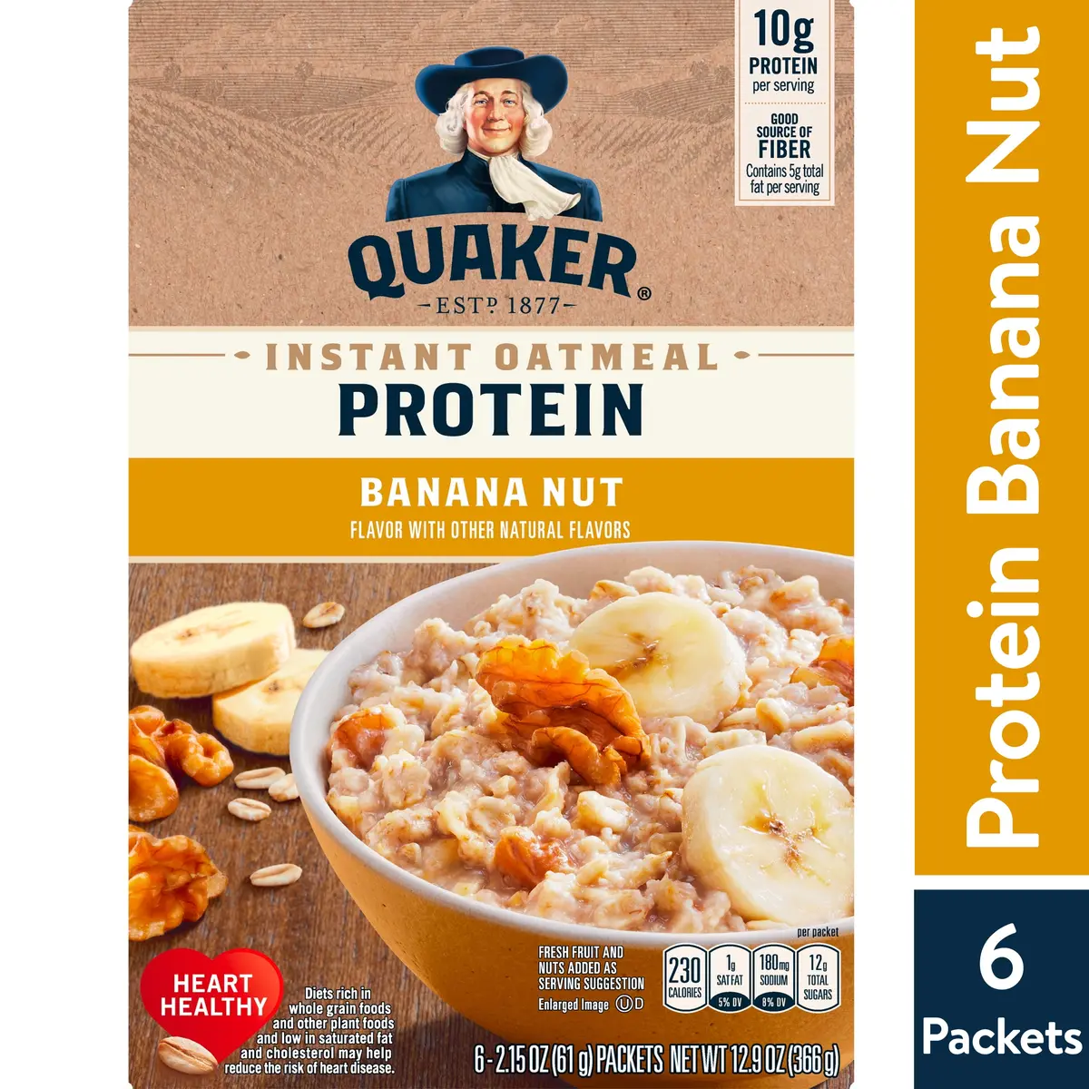 Quaker Select Starts Protein Instant Oatmeal Banana Nut 2.15 Oz 6 Count 1