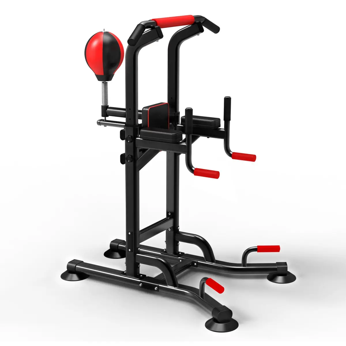 Dip Station Pull Up Bar Strength Training W/ Speed Punching Bag Boxing Ball 1
