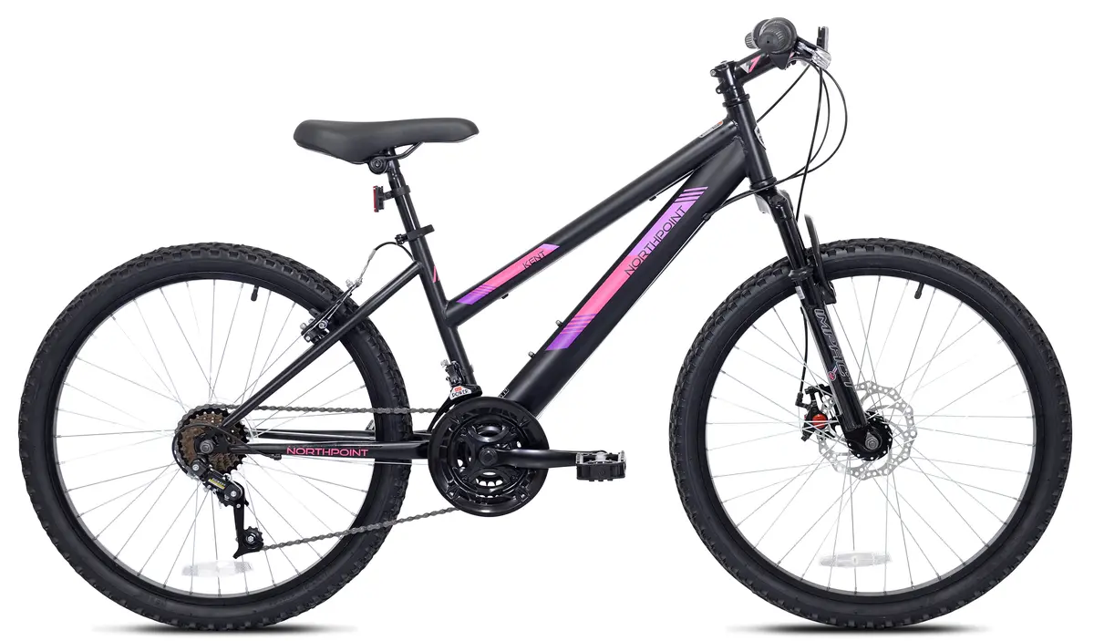24" Girl's Mountain Bike, Black/Pink/Purple 1