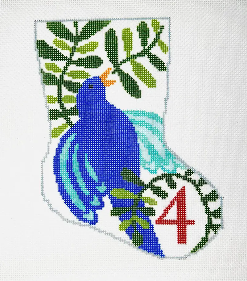 Bs38 4 Calling Birds Mini Stocking 1