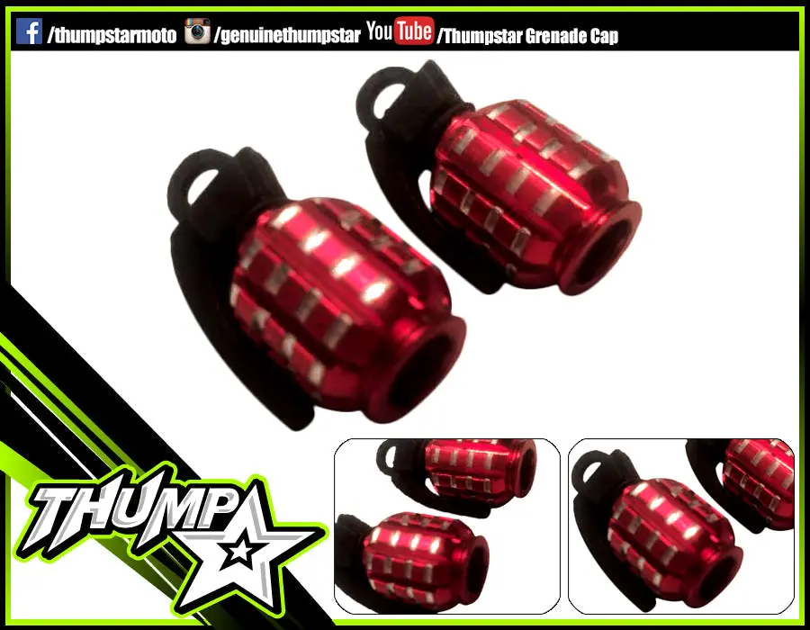 7169 | Bling Valve Cap | Grenade Red 1
