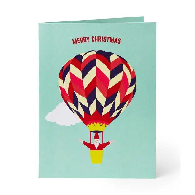 Pop-Up Holiday Card: Hot Air Balloon Santa 1