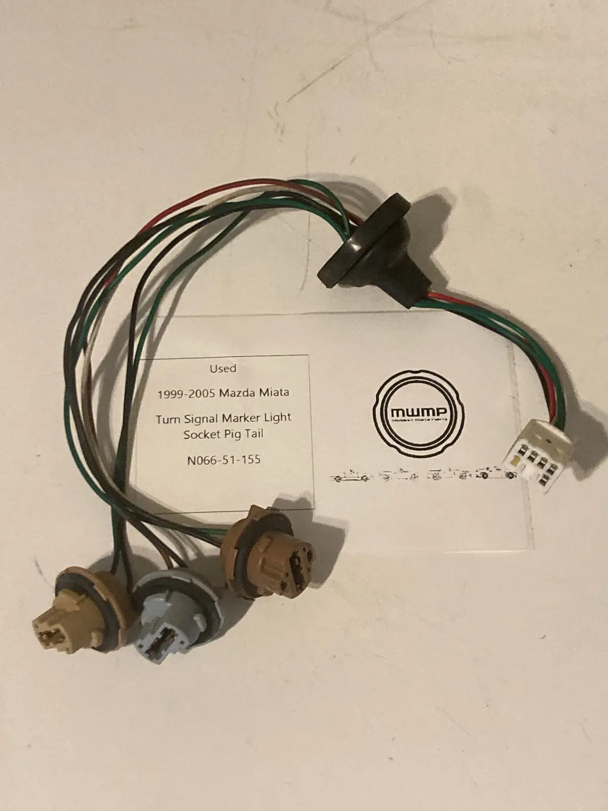 1999-2005 Mazda Miata Tail Light Assembly Wiring Harness Tail Lamp Socket N066-51-155 1
