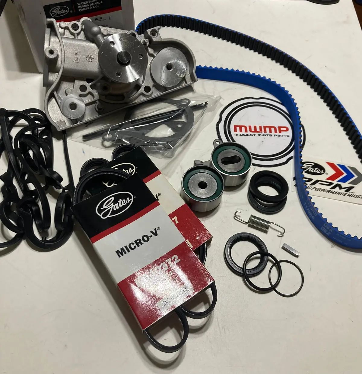 1994-1997 Mazda Miata Gates Blue Racing Timing Belt Water Pump Seals And Gasket Kit 1