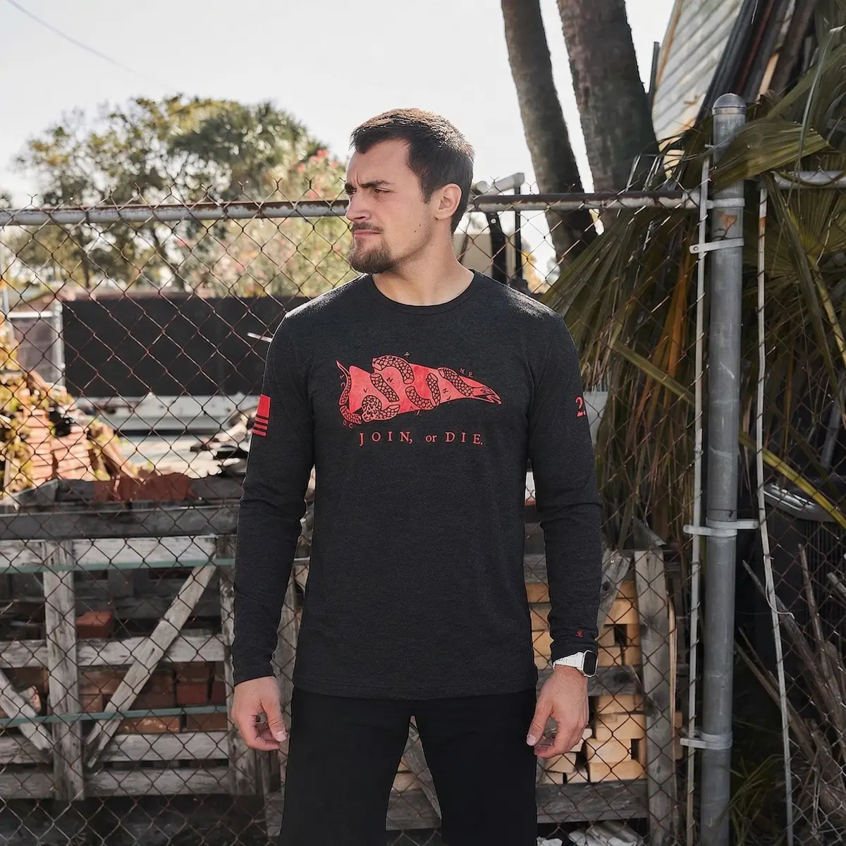 Men's Join Or Die Long Sleeve - Tri-Blendx 1