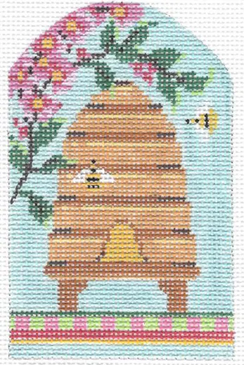 Kcbee06 Spring Bee Skep With Cherry Blossoms 1