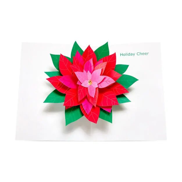 Pop-Up Holiday Card: Poinsettia 1