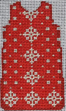 Ts136 Snowflake Mini Shift Dress - Red 1