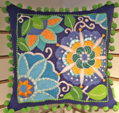 25002 Blue And Green Pinwheel Floral Stitch Guide 1