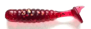 Honey Badger Baits Super Pro 2" Grub Red Engine Oil (10 Pack) 1