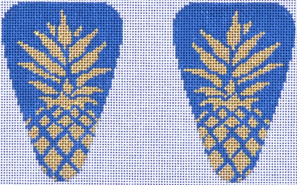 Ts062 Pineapple Stencil Scissor Case - Blue 1